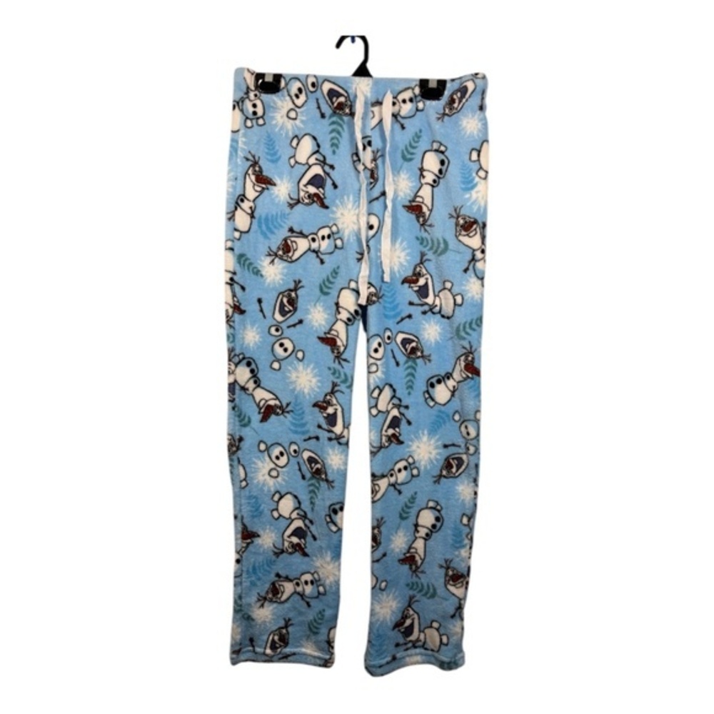 Disney Pajama Pants Womens Size Medium Blue Fozen Olaf Comfy Loungewear